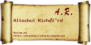Altschul Richárd névjegykártya